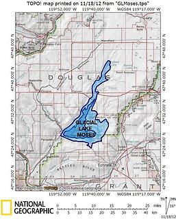 Glacial Lake Moses - size uncertain