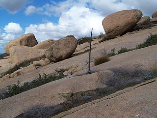 Boulders on the slabs