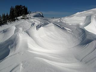 Wind-carved snow & Dickerman