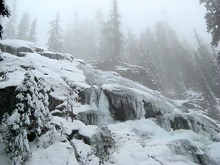 Misty Frozen Waterfall
