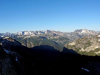 Northern and Southern Picket Range. Pioneer Ridge in foreground.