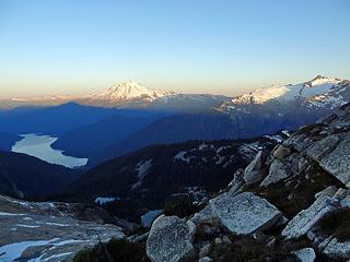 Mount Baker and Shuksan from the west edge of our shelf.