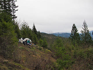 If you are going to illegally camp. Probably don't choose the most popular destination in the area? 
Squak Mtn WA, 1/5/13