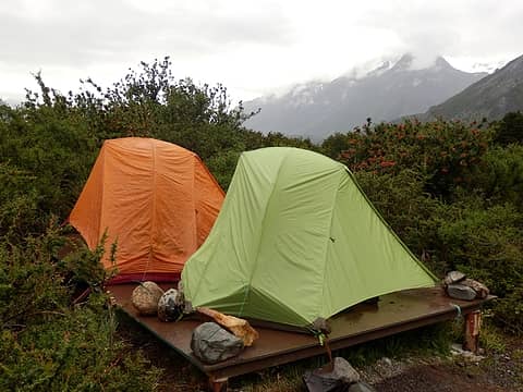 our tent site at los cuernos
