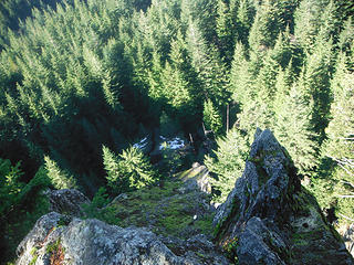 Looking down at the Bat Caves from Oyster Dome