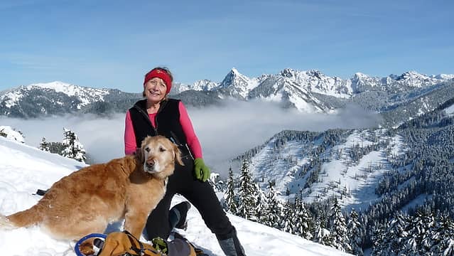 Near the summit of Pratt with Kaleetan, Chair, Bryant, etc. in the background - Feb. 10, 2013