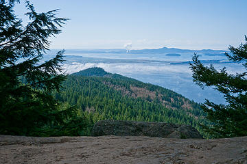 Lunch view. 
Oyster Dome via Blanchard, 3/29/13, Bellingham WA