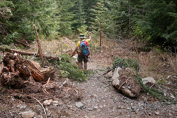 Granite Lakes trail 5/11/13 
John, finishing one of his clearing projects.