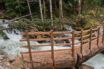 Granite Lakes trail 5/11/13 
Another angle on the new bridge over Granite creek.