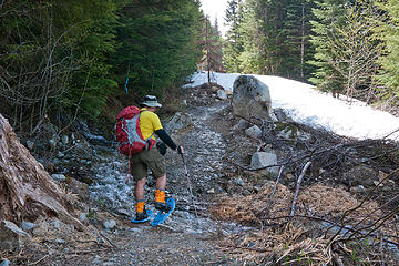 Northwest Spring snowshoeing is a challenge. Granite Lakes trail 5/11/13