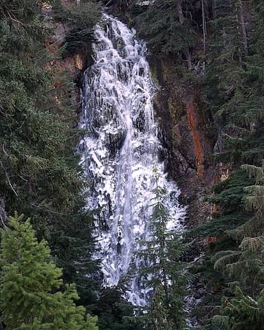Partially frozen waterfall