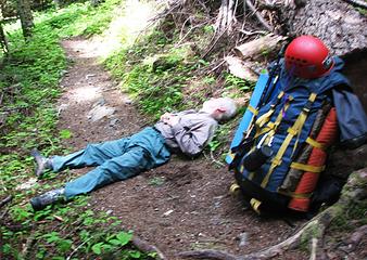 Mike taking a trail nap