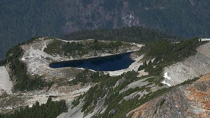 High view down to North Blum Lake from later in the trip