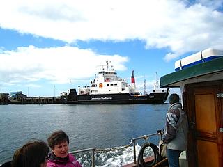 The ferry to Skye from our boat to Doune
