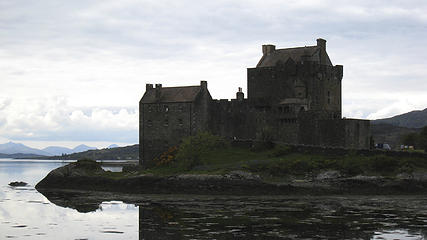 Elean Donan Castle, with very poor lighting.
