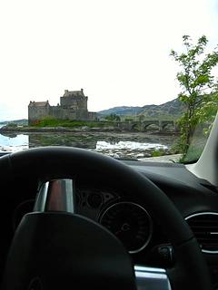 Castle view from our right hand drive Ford