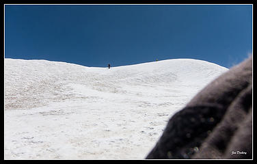 Skiing from Rainer's summit