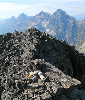 Yana relaxing near the summit