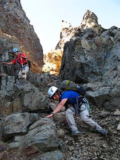 Exiting the Dirty Gully (descent)