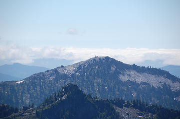Granite Mtn from summit with upper chairlift of Alpental in foreground