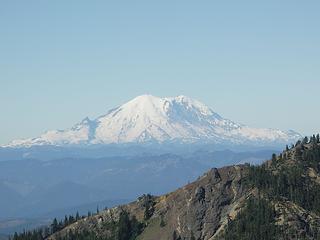 The skies were blue with good views of surrounding mountains including Rainier and Adams.