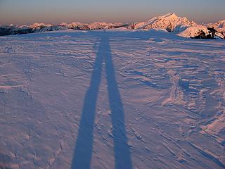 Long-legged sunset shadow
