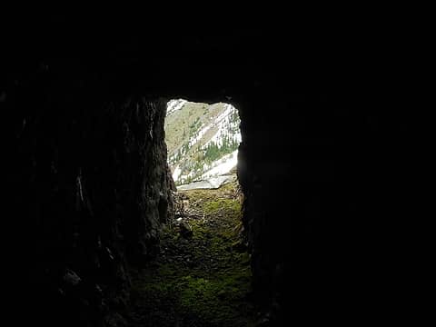 looking out of the mine