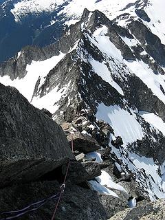Looking down the west ridge
