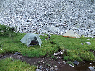 Not much tent space. Very marshy ground.