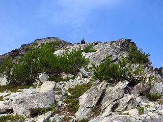 Steve on the lower summit ridge.