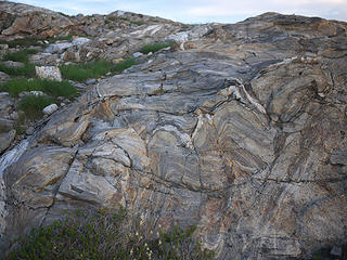 Tortured rock on Sourdough Ridge