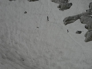 climbers heading up Dragontail Peak East Ridge route