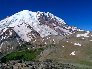View of 3rd Burrough from 2nd.  End of July on Rainier from Sunrise side