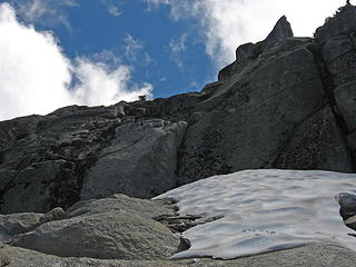 just below summit ridge