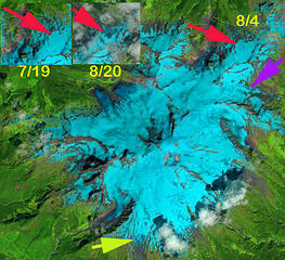 Landsat images of Mount Baker and Sholes Glacier