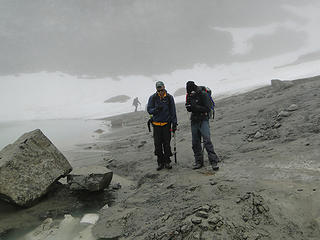 Surevying terminus of Columbia Glacier