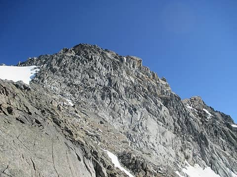 looking back up at the summit
