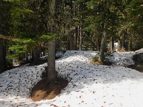 typical snow on the ground around the camp... any Memorial Day backpackers would be on this.