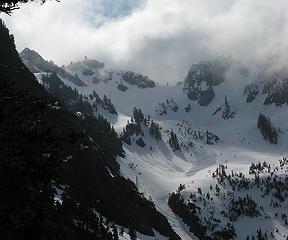 Summit bowl, with route marked