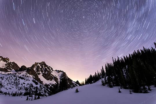 Stars above Clark Mtn, Royal Basin