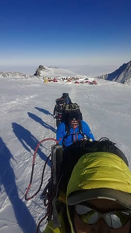Group just departing High Camp for summit. Photo by Ossy.