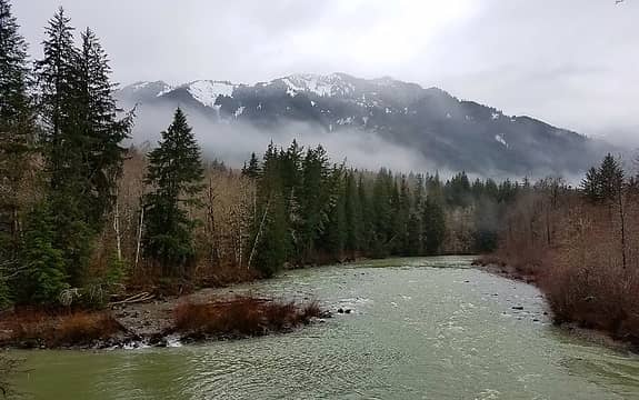 View of the Middle Fork Snoqualmie river (at approx 1500 cfs), from the Middle Fork Rd