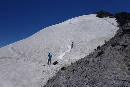 Aaron and the one crevasse we encountered on-route