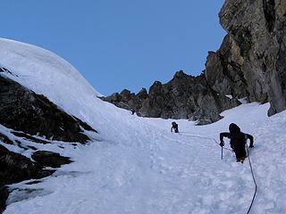 Nearing the top of the gully