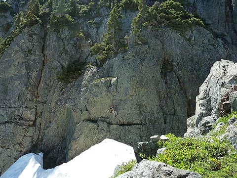 Mike rappelling into Main-Middle notch.