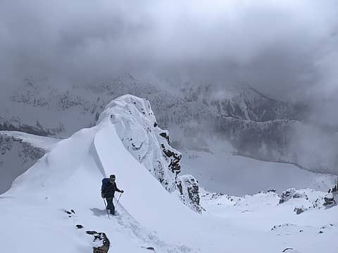 Descending down the SW gully