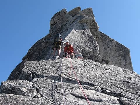here is t-man belaying me directly below the "friction slab"