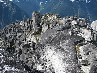 The summit crest looking west from the true summit