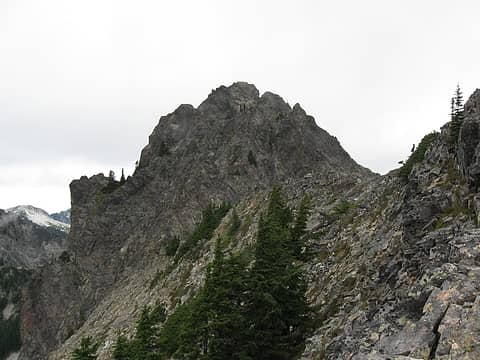 looking at the traverse to the gullies and summit