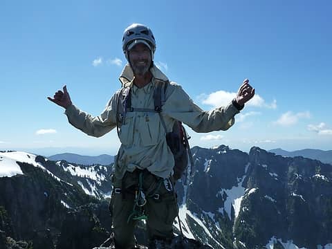 Franklin smiles on the summit of Middle Index.